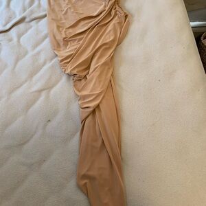 Norma Kamali Nude Draped Dress